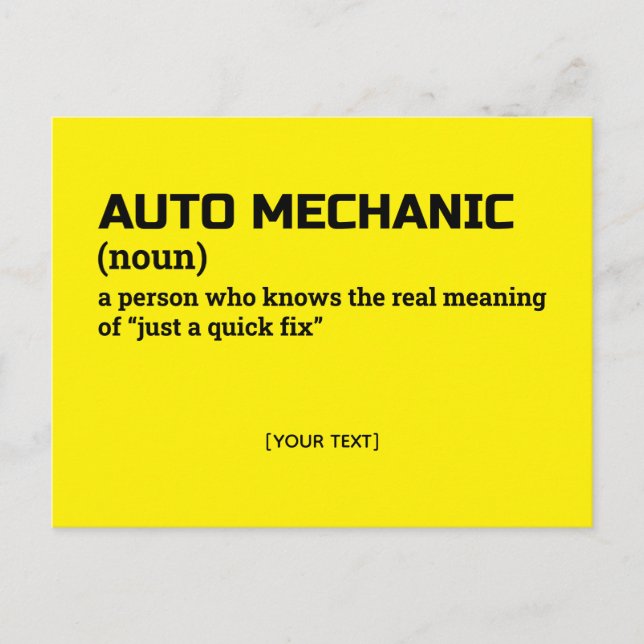 Carte postale cadeau Humour de définition automati (Devant)
