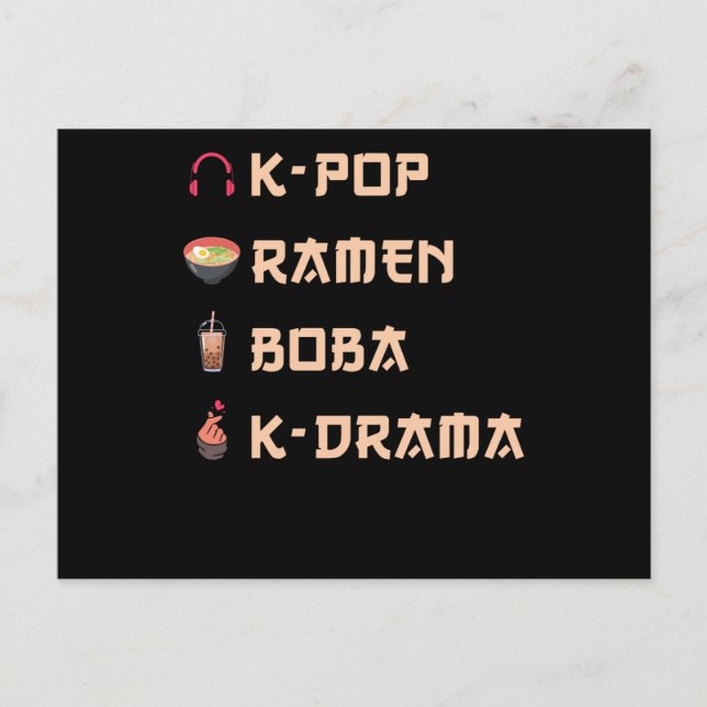 Carte Postale Cadeau KPOP (Devant)