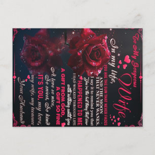 Carte Postale Cadeau Lettre À Ma Femme, Cadeau De Mariage Couple