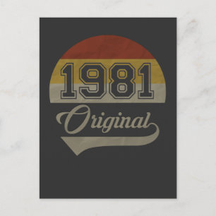 Carte Postale Cadeau original 40e anniversaire vintage 1981 homm