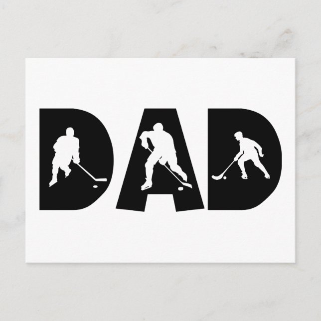 Carte Postale Cadeau papa de hockey (Devant)