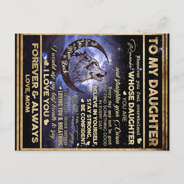 Carte Postale Cadeau Papillons Pour Ma Fille, Fille Anniversaire (Devant)