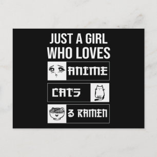 Carte Postale Cadeau parfait Anime, chats et Ramen