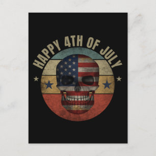 CARTE POSTALE CADEAU PATRIOTIQUE DE CRÂNE JOYEUX 4 JUILLET