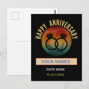 Carte Postale cadeau personnalisé d'anniversaire de mariage