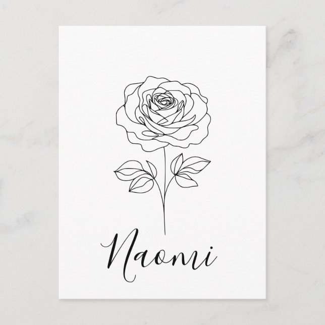Carte Postale Cadeau personnalisé de fleur de naissance du mois  (Devant)