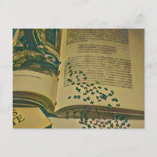 Carte Postale Cadeau pour amateur de bibliothèque