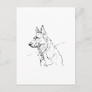 Carte Postale Cadeau pour amateur de chiens, Berger Allemand