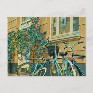 Carte Postale Cadeau pour amateur de cyclisme Peinture de cycl