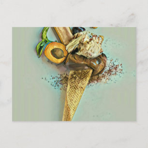 Carte Postale Cadeau pour amateur de glace au chocolat