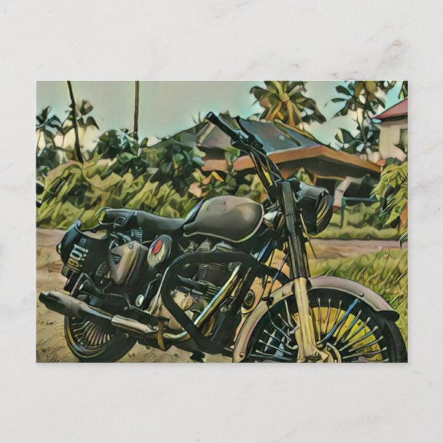 Carte Postale Cadeau pour amateur de moto (Devant)