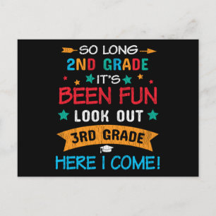 Carte Postale Cadeau pour élève de fin de 2e année, attention 3e