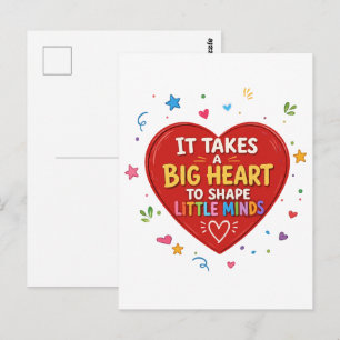 Carte Postale Cadeau pour Enseignant Forme de Coeur Géant Petits