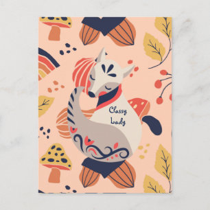 Carte Postale Cadeau pour enseignante FEMME CLASSEUSE Renard Hyg