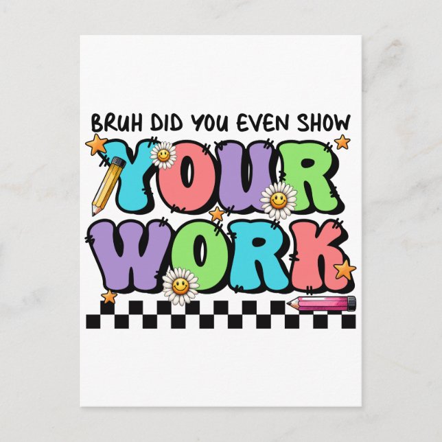 Carte Postale Cadeau pour l'enseignant | Bruh Avez-Vous Même Mon (Devant)