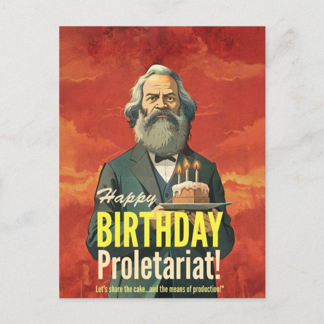 Carte Postale cadeau pour les amateurs de lecture de Karl Marx (Devant)