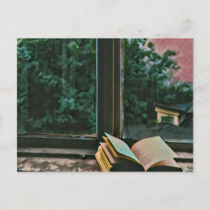 Carte Postale Cadeau pour les amoureux de la lecture pour biblio
