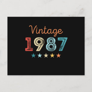 Carte Postale Cadeau rétro 40e anniversaire 1987 vintage pour qu
