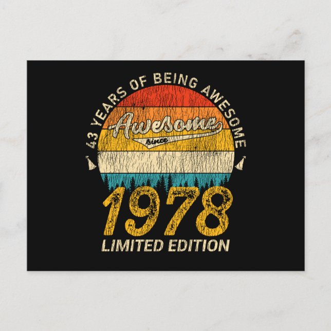 Carte Postale Cadeau rétro 47 ans pour un anniversaire de 47 ans (Devant)