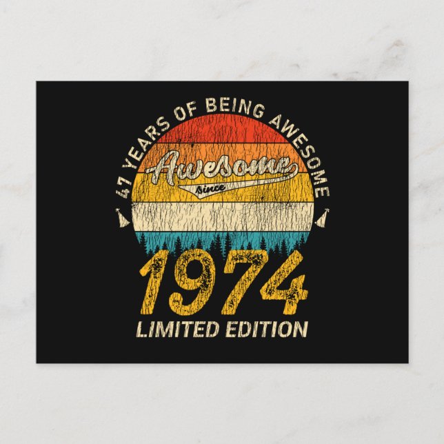 Carte Postale Cadeau rétro 51 ans pour un anniversaire de 51 ans (Devant)