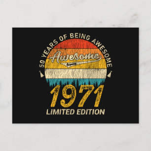 Carte Postale Cadeau Rétro Incroyable 54 Ans pour un Anniversair