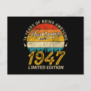 Carte Postale Cadeau Rétro Incroyable 78 Ans pour un Anniversair