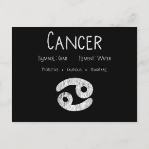 Carte Postale Cadeau Rétro Signe du Zodiaque Cancer pour Amateur