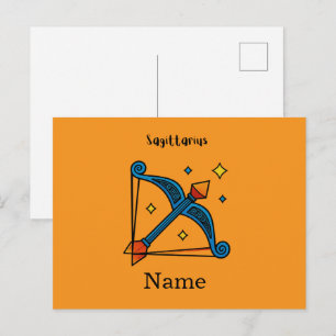 Carte Postale Cadeau Signe Zodiaque Sagittaire Art Pop Rétro