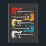 Carte Postale Cadeau vintage pour guitaristes<br><div class="desc">Cadeau d'instrument de musique coloré pour musicien. Cadeau vintage pour guitaristes.</div>