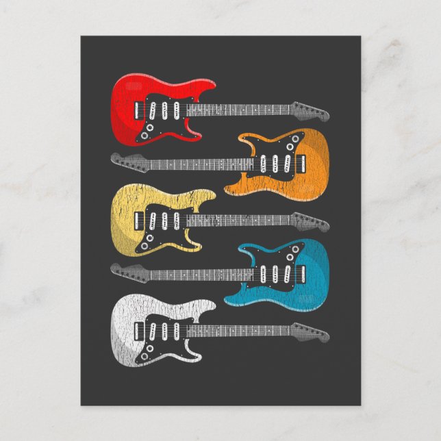 Carte Postale Cadeau vintage pour guitaristes (Devant)