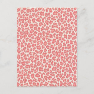 Carte Postale Cadeaux à imprimé léopard rose et crème