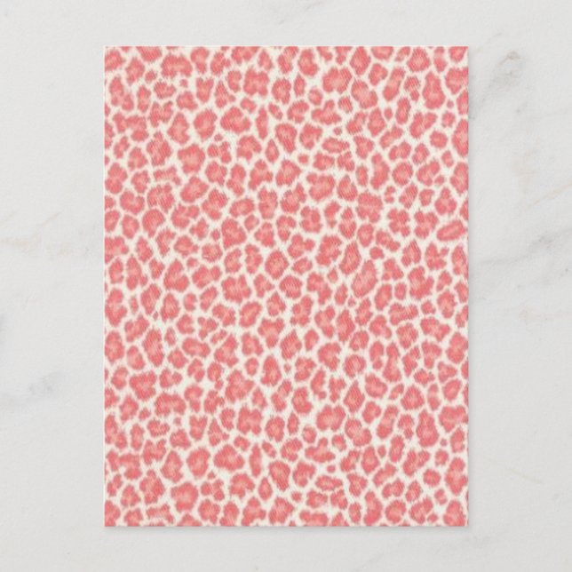 Carte Postale Cadeaux à imprimé léopard rose et crème (Devant)