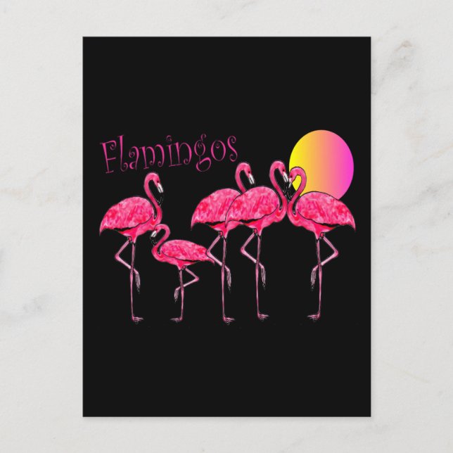 Carte Postale Cadeaux d'art Flamant rose tropical (Devant)