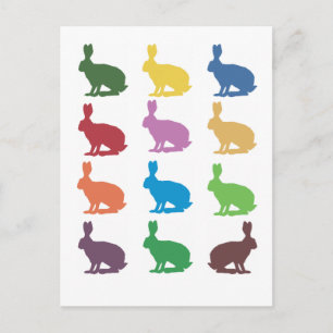 Carte Postale Cadeaux d'art pop lapins mignons