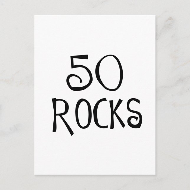 Carte Postale Cadeaux de 50e anniversaire, 50 ROCKS (Devant)