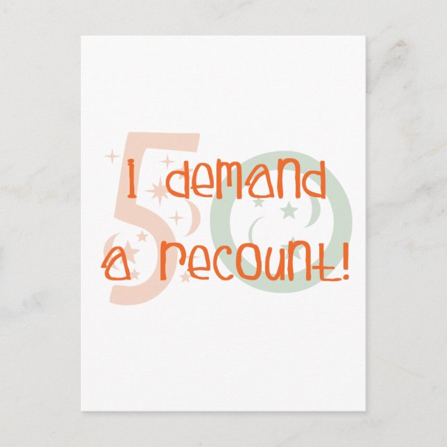 Carte Postale Cadeaux de 50e anniversaire, je demande un recompt (Devant)