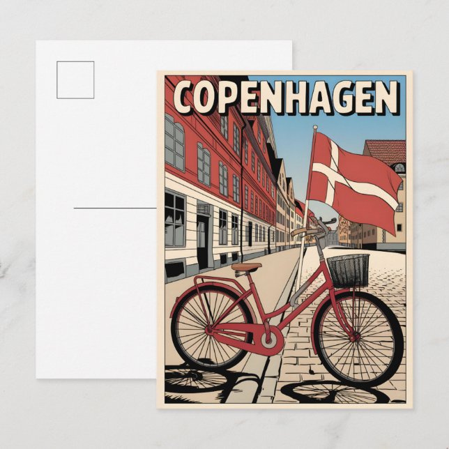 Carte Postale Cadeaux de bicyclette vintages du danemark de Cope (Devant / Derrière)