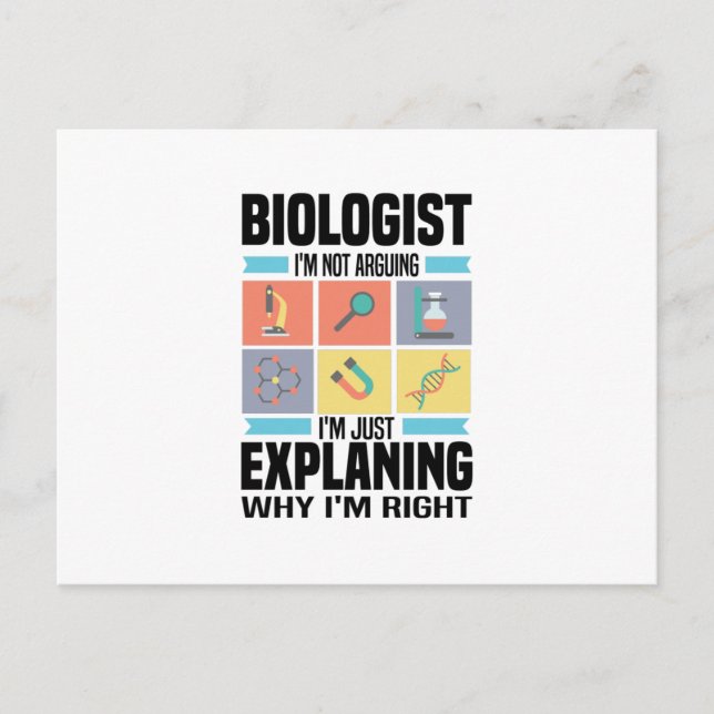 Carte Postale Cadeaux de biologie | Biologistes Enseignant Scien (Devant)