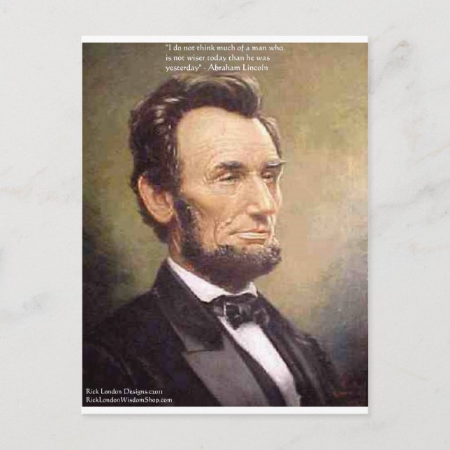 Carte Postale Cadeaux de citations d'Abe Lincoln "Plus sage" T-s (Devant)