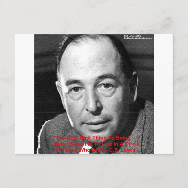 Carte Postale Cadeaux de citations de sagesse de CS Lewis "Entou (Devant)