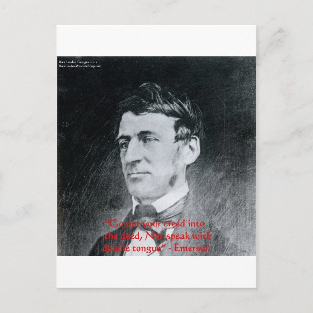 Carte Postale Cadeaux de citations d'Emerson "Créez l'acte" de s (Devant)
