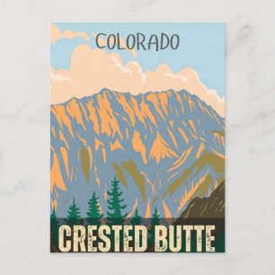 Carte Postale Cadeaux de Crested Butte montagnes Rocheuses color