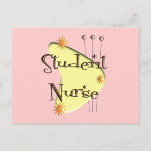 Carte Postale Cadeaux de design rétro pour infirmière étudiante