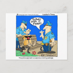 Carte Postale Cadeaux de dessin animé drôle de police de colis s