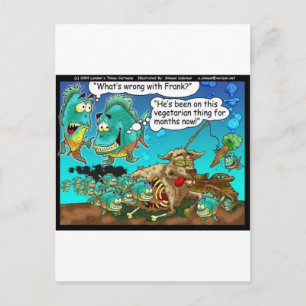 Carte Postale Cadeaux de Dessin Animé Drôle et Original Pirahana