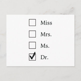 Carte Postale Cadeaux de doctorat pour femmes