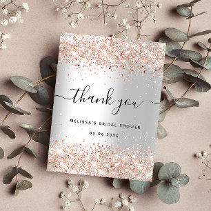 Carte Postale Cadeaux de douche de mariée rose argenté paillette
