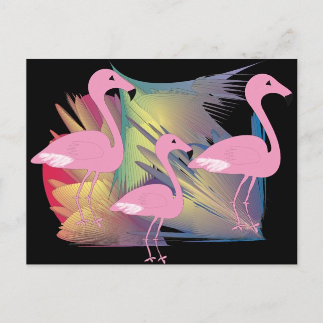 Carte Postale Cadeaux de Flamants roses tropicaux (Devant)