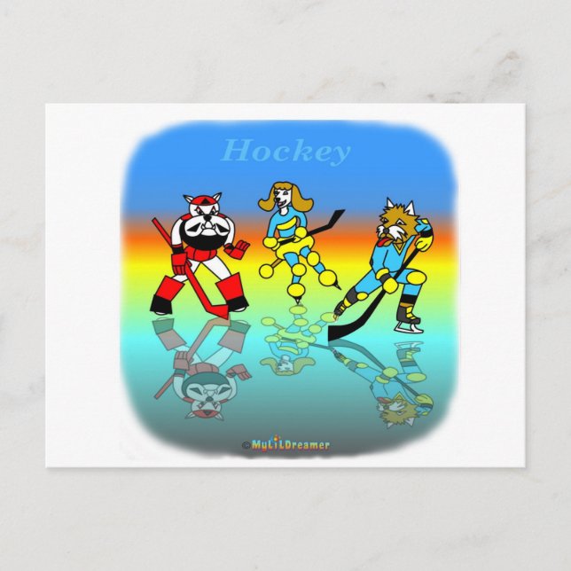 Carte Postale Cadeaux de hockey cool pour enfants (Devant)