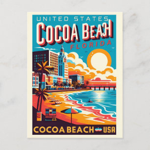 Carte Postale Cadeaux de la côte de la ville de Cocoa Beach en F